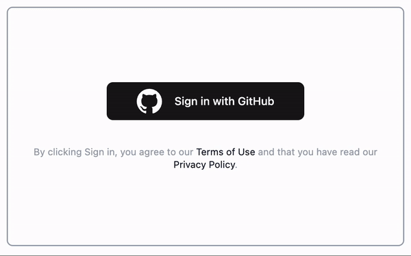 Logging in with GitHub